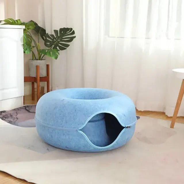 Lit pour chat™ - Donut - Bleu - Chat Doudou