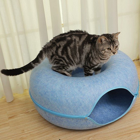 Lit pour chat™ - Donut - Bleu - Chat Doudou