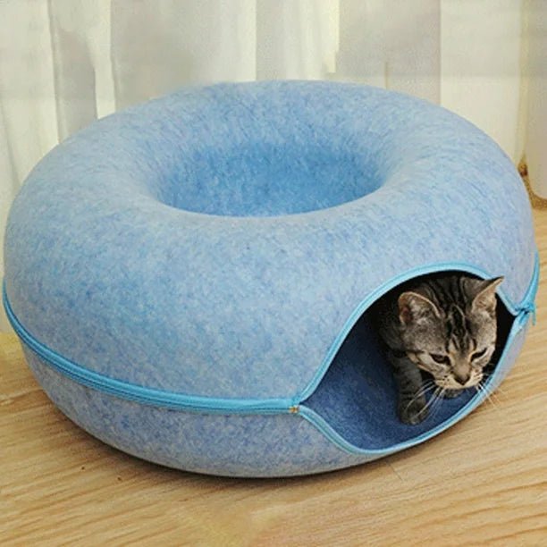 Lit pour chat™ - Donut - Bleu - Chat Doudou