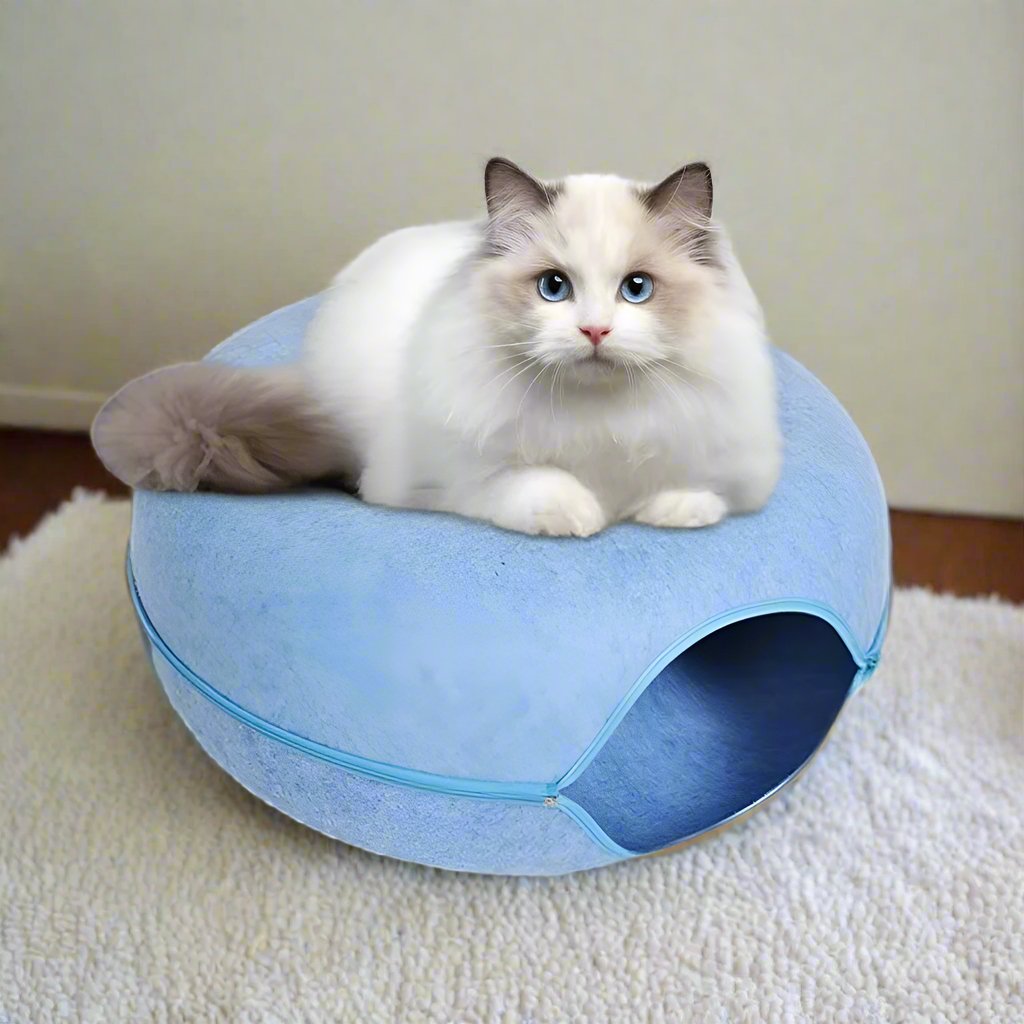 Lit pour chat™ - Donut - Bleu - Chat Doudou