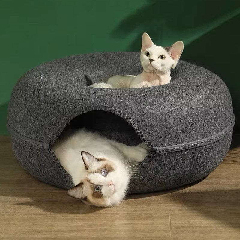 Lit pour chat™ - Donut - Gris Foncé - Chat Doudou