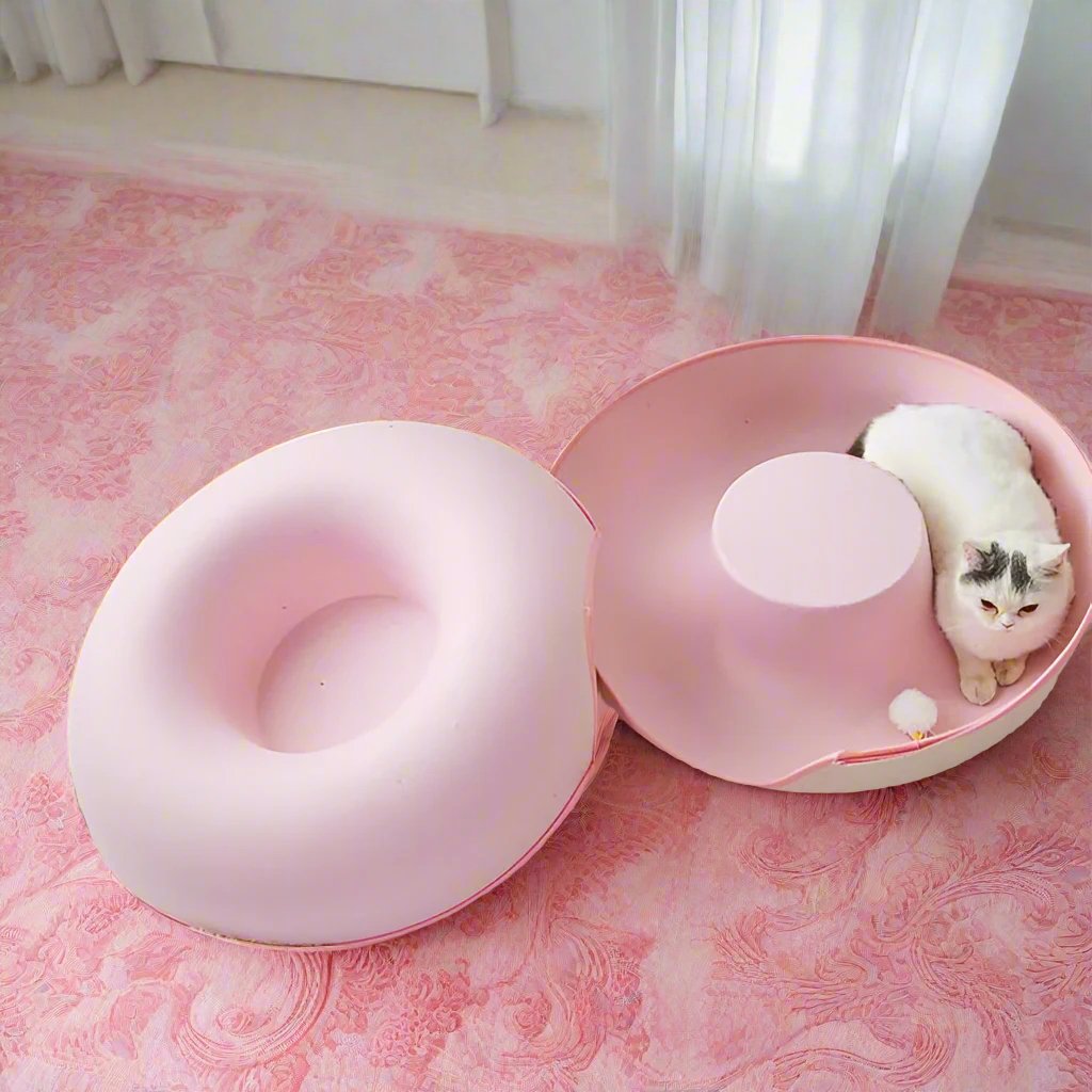 Lit pour chat™ - Donut - Rose - Chat Doudou