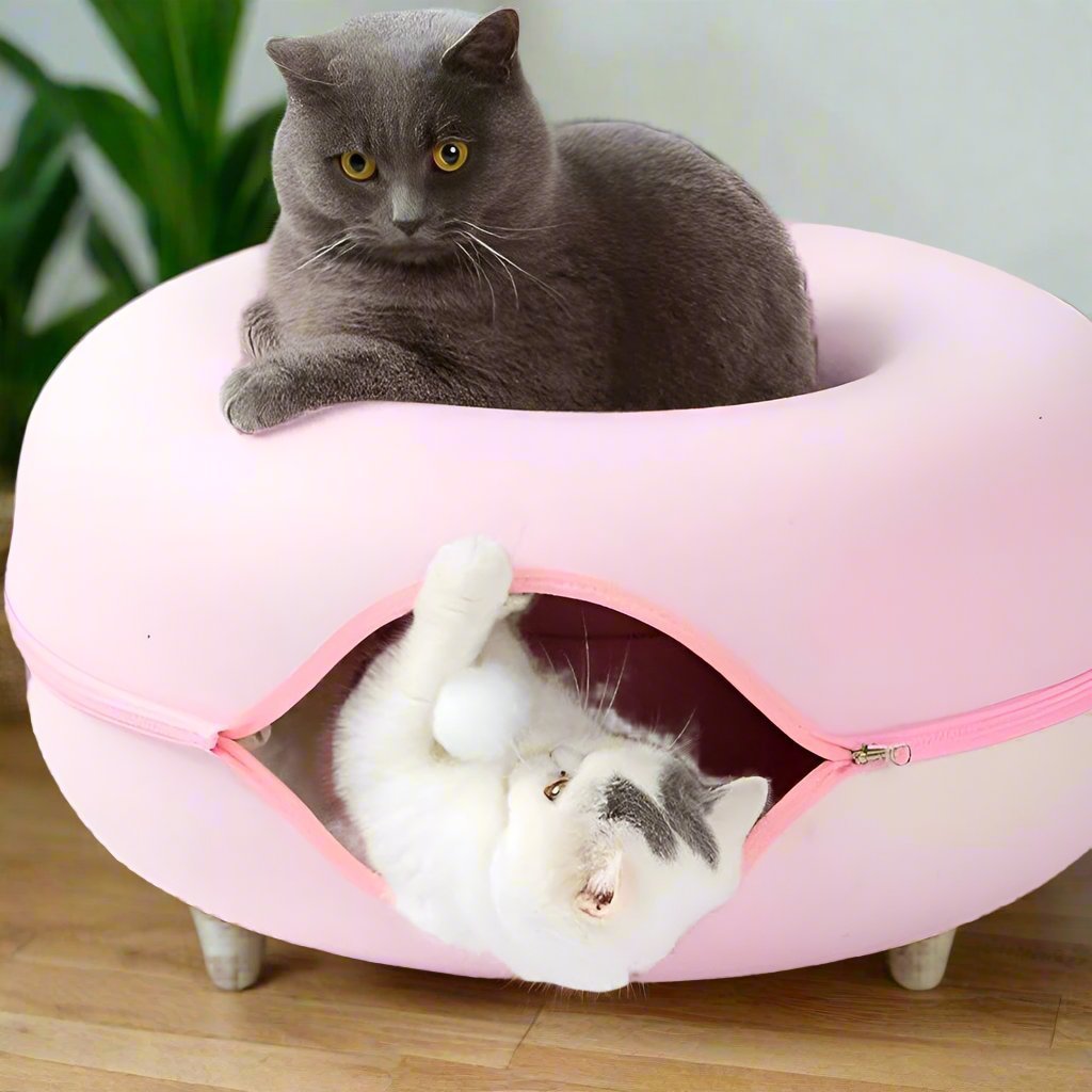 Lit pour chat™ - Donut - Rose - Chat Doudou