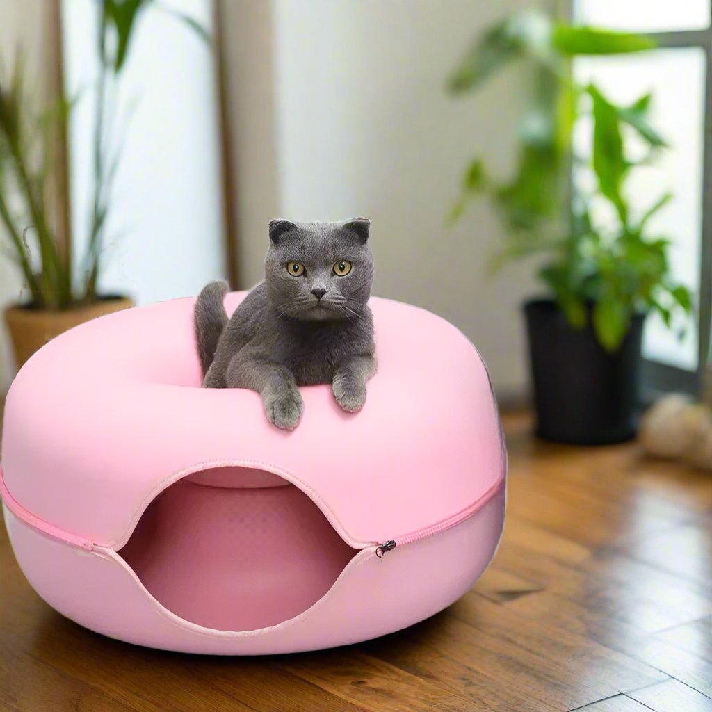 Lit pour chat™ - Donut - Rose - Chat Doudou