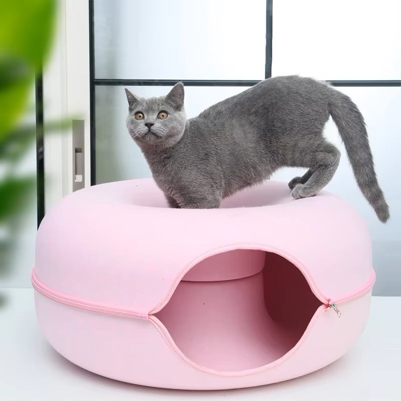 Lit pour chat™ - Donut - Rose - Chat Doudou