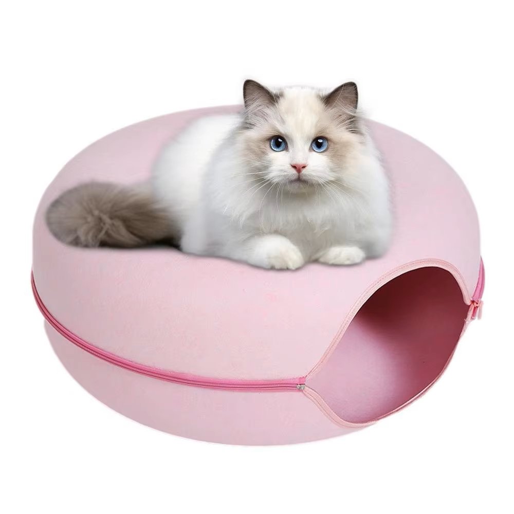 Lit pour chat™ - Donut - Rose - Chat Doudou